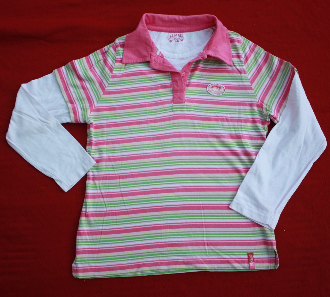 gestreiftes Langarm-Polo-Shirt in Gr. 146/152 von TCM