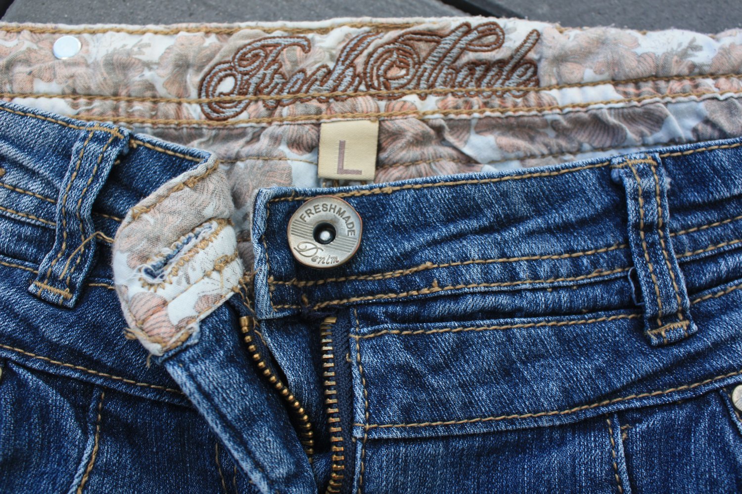 coole Original Freshmade Stretch-Jeans in Gr. M aus USA