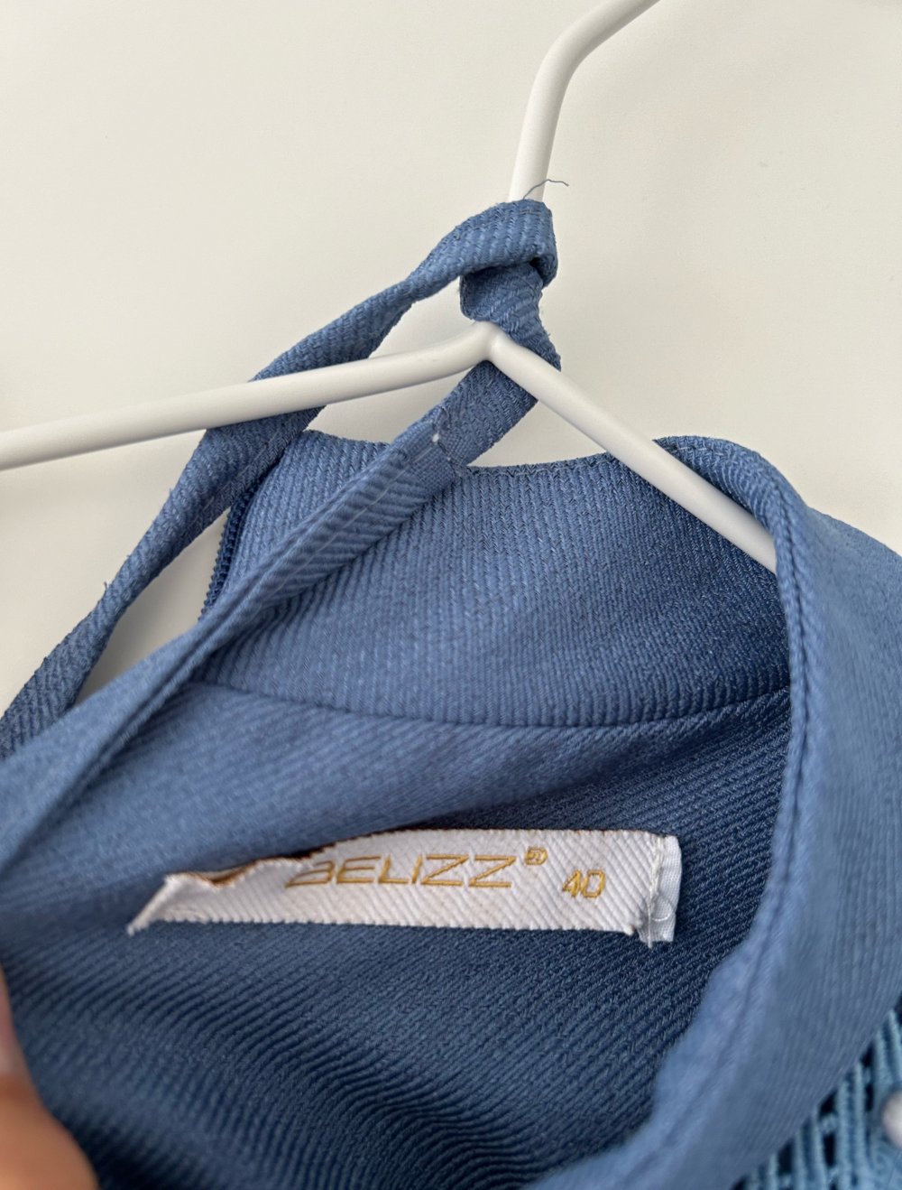 Blaues Perlen Tunika Kleid