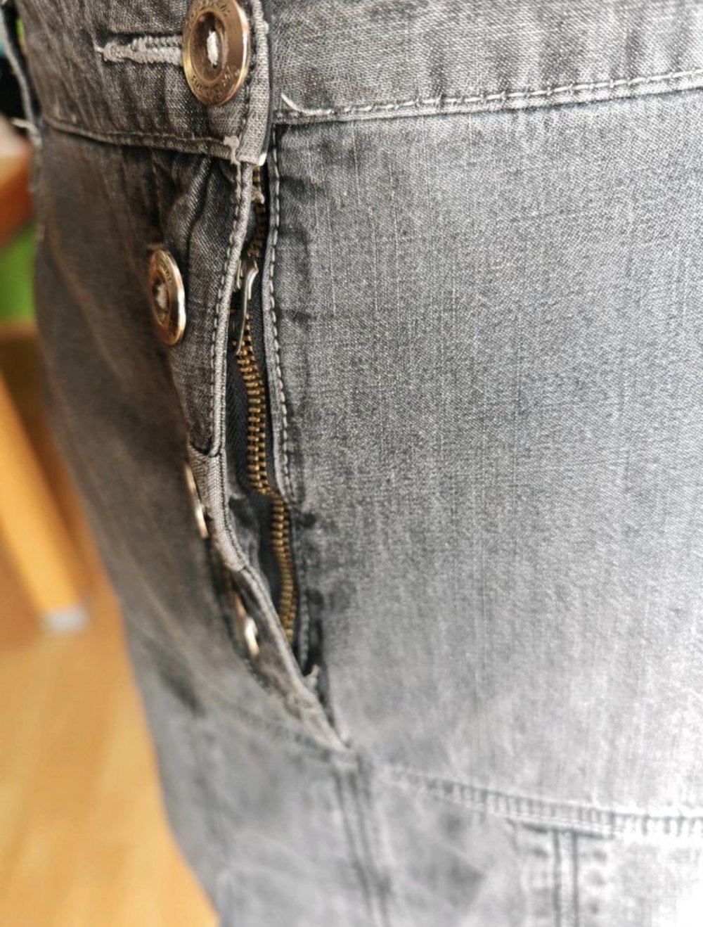 Jeansrock schwarz v. Sheego, Gr. 52 m. Reißverschluss, knielang