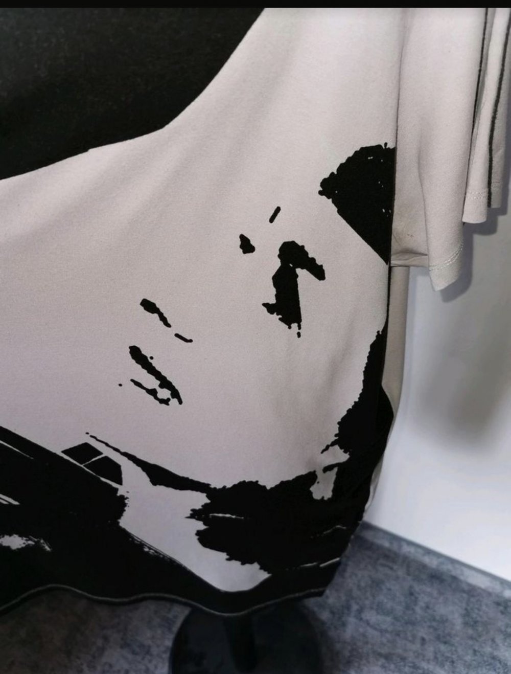 2er Set Damen Tshirts, 2in1, Longshirts, Gr. 52/54, schwarz, H'rosa (weiß)