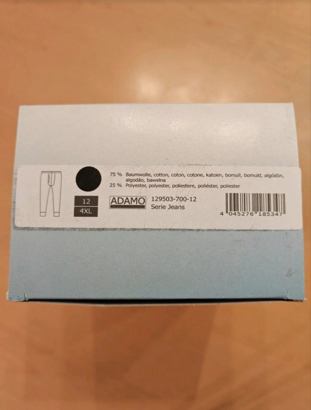 Lange Feinripp Unterhose in schwarz von Adamo, Gr. 4XL / 12, neu