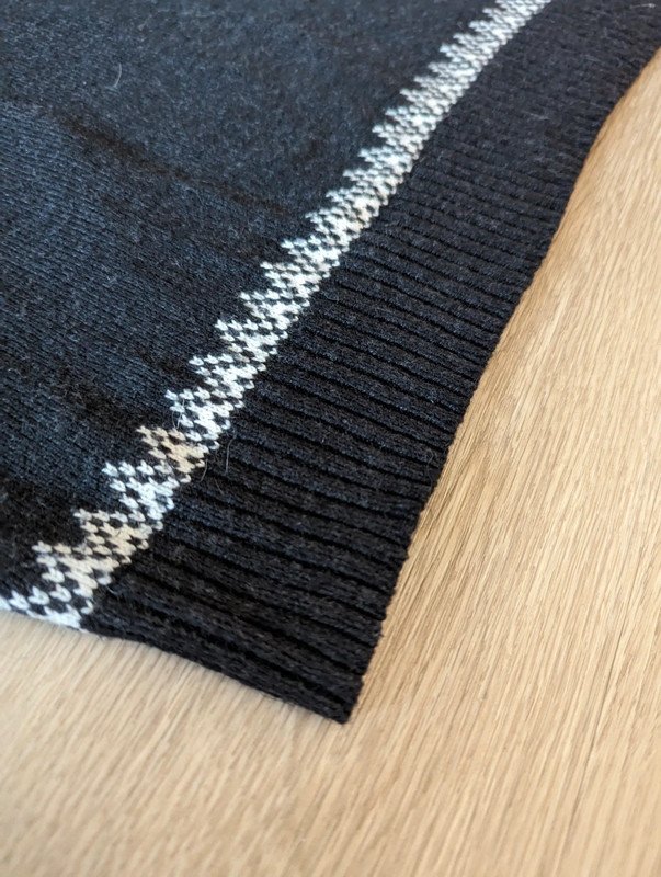 Warmes Strickkleid Feinstrick mit Alpaka Wolle Anteil Nordic Design Muster Vintage style