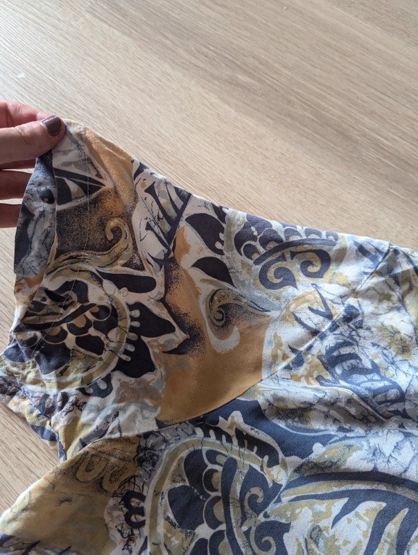 Vintage Look style Hemd muster blumen floral pflanzen Bluse Oberteil Safari 
