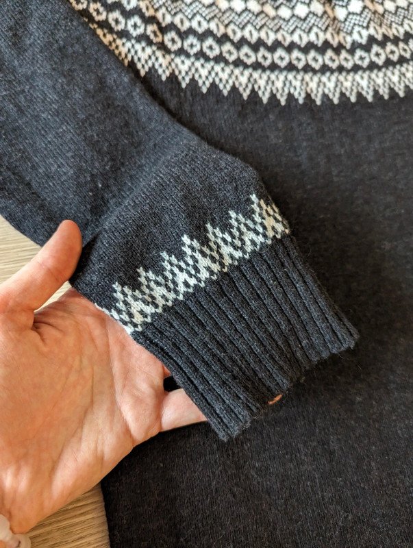 Warmes Strickkleid Feinstrick mit Alpaka Wolle Anteil Nordic Design Muster Vintage style