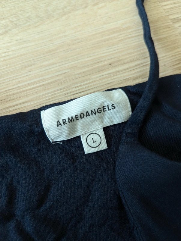 Armedangels Sommerkleid Marienblau Atmungsaktiv fair trade V-Ausschnitt