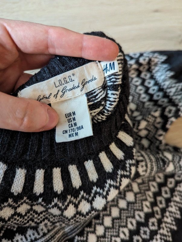 Warmes Strickkleid Feinstrick mit Alpaka Wolle Anteil Nordic Design Muster Vintage style