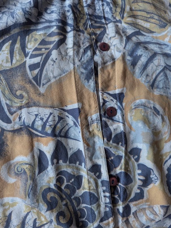 Vintage Look style Hemd muster blumen floral pflanzen Bluse Oberteil Safari 