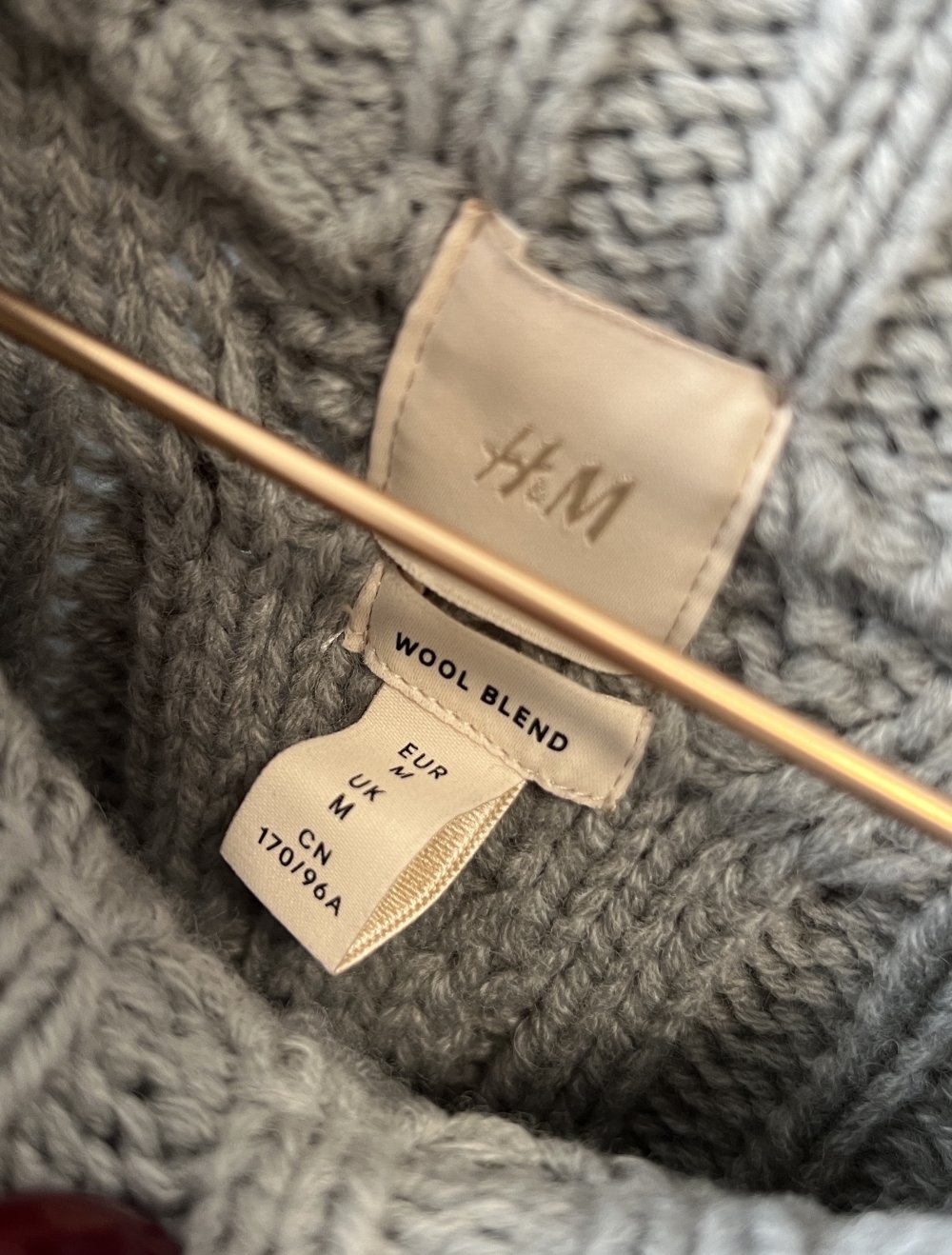 Strickpullover Pullunder grau Wollmix