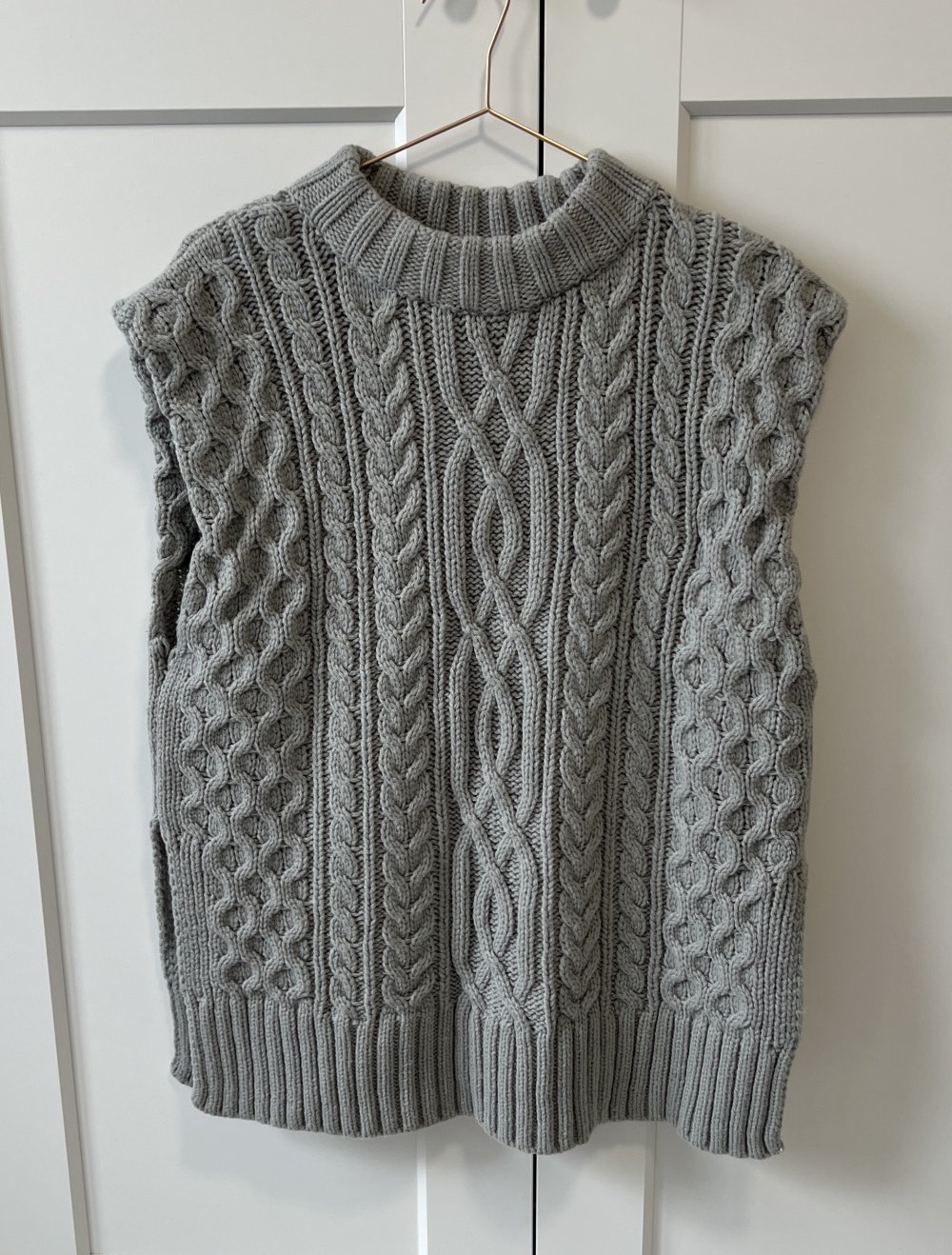 Strickpullover Pullunder grau Wollmix