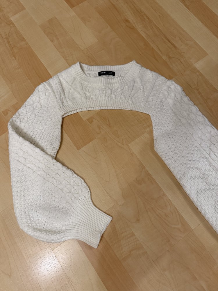 Shein Crop Strickpullover weiß S 36
