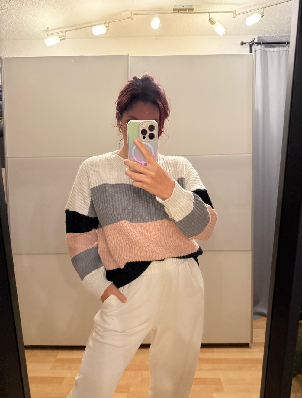 Shein Strickpullover gestreift bunt S 36