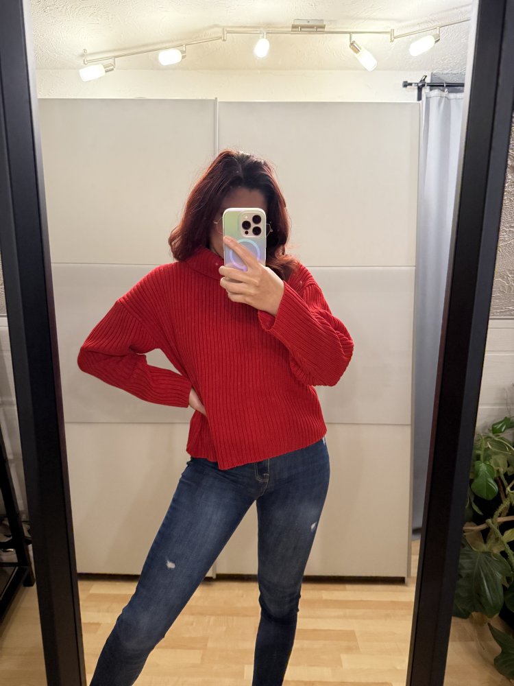 Shein Rollkragen Strickpullover rot S 36