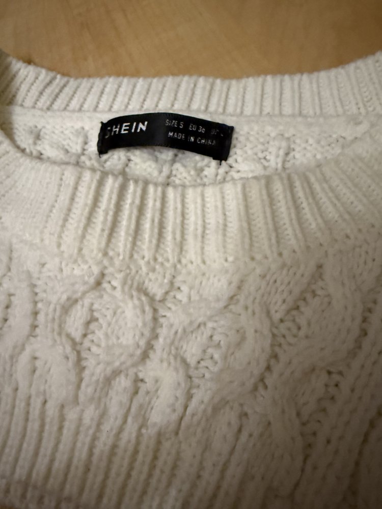 Shein Crop Strickpullover weiß S 36