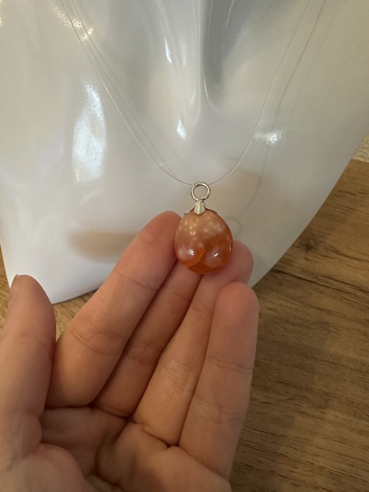 Kettenanhänger Edelstein Korallenrot
