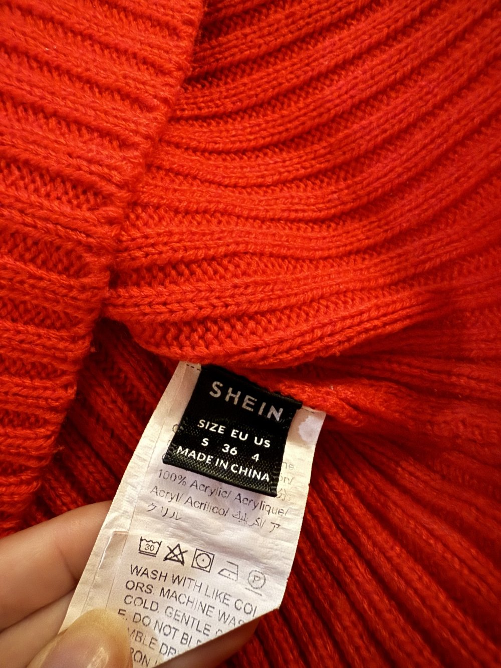 Shein Rollkragen Strickpullover rot S 36