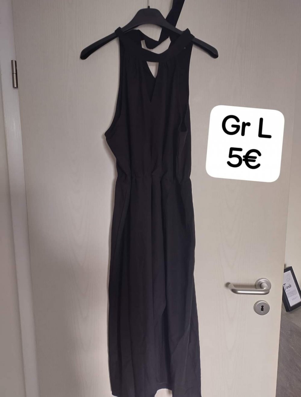 neckholder Kleid schwarz Sommer gr L