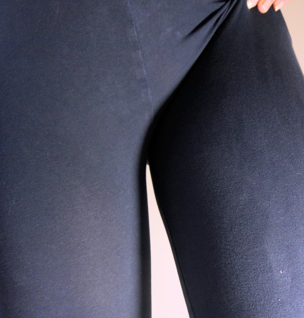 Dunkelblaue Baumwoll-Leggings Schwangerschaftslegging Schwangerschaftshose Leggings mit hohem Bund