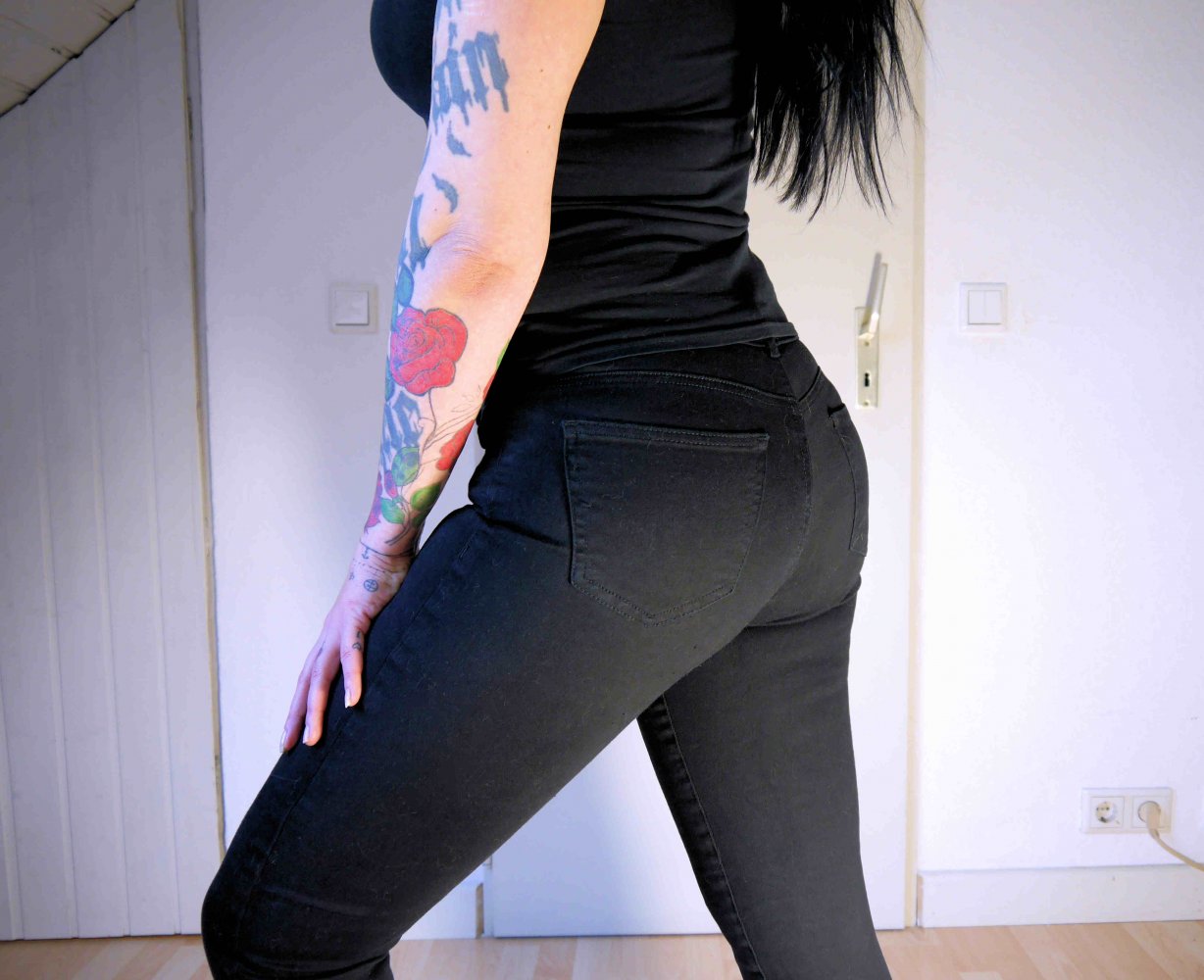 Schwarze Jeans Rana Skinny Low Waist Stretch Stretchjeans
