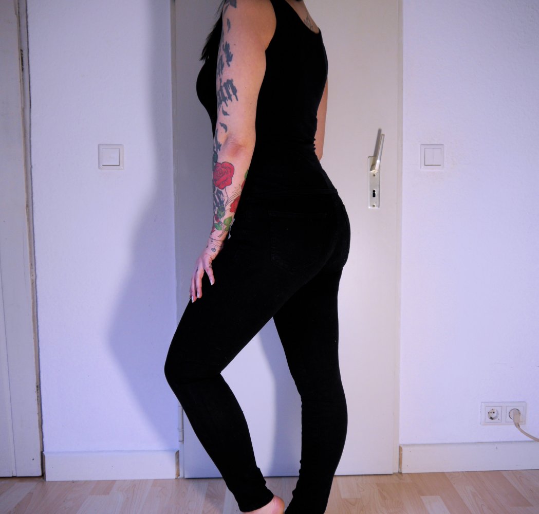 Schwarze Jeans Rana Skinny Low Waist Stretch Stretchjeans