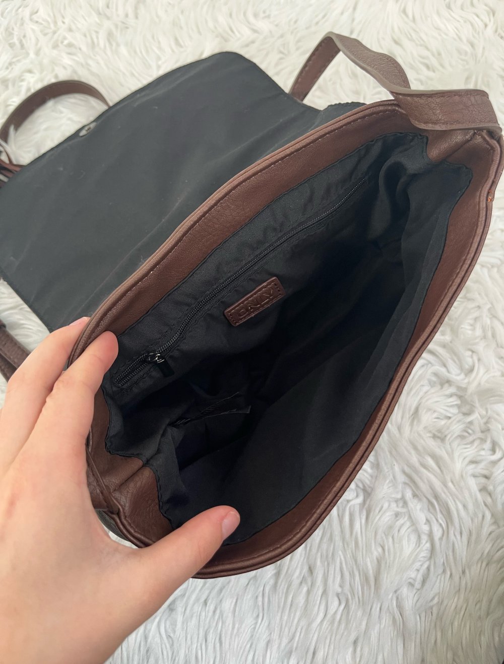 Only Tasche Schultertasche Umhängetasche braun Silber