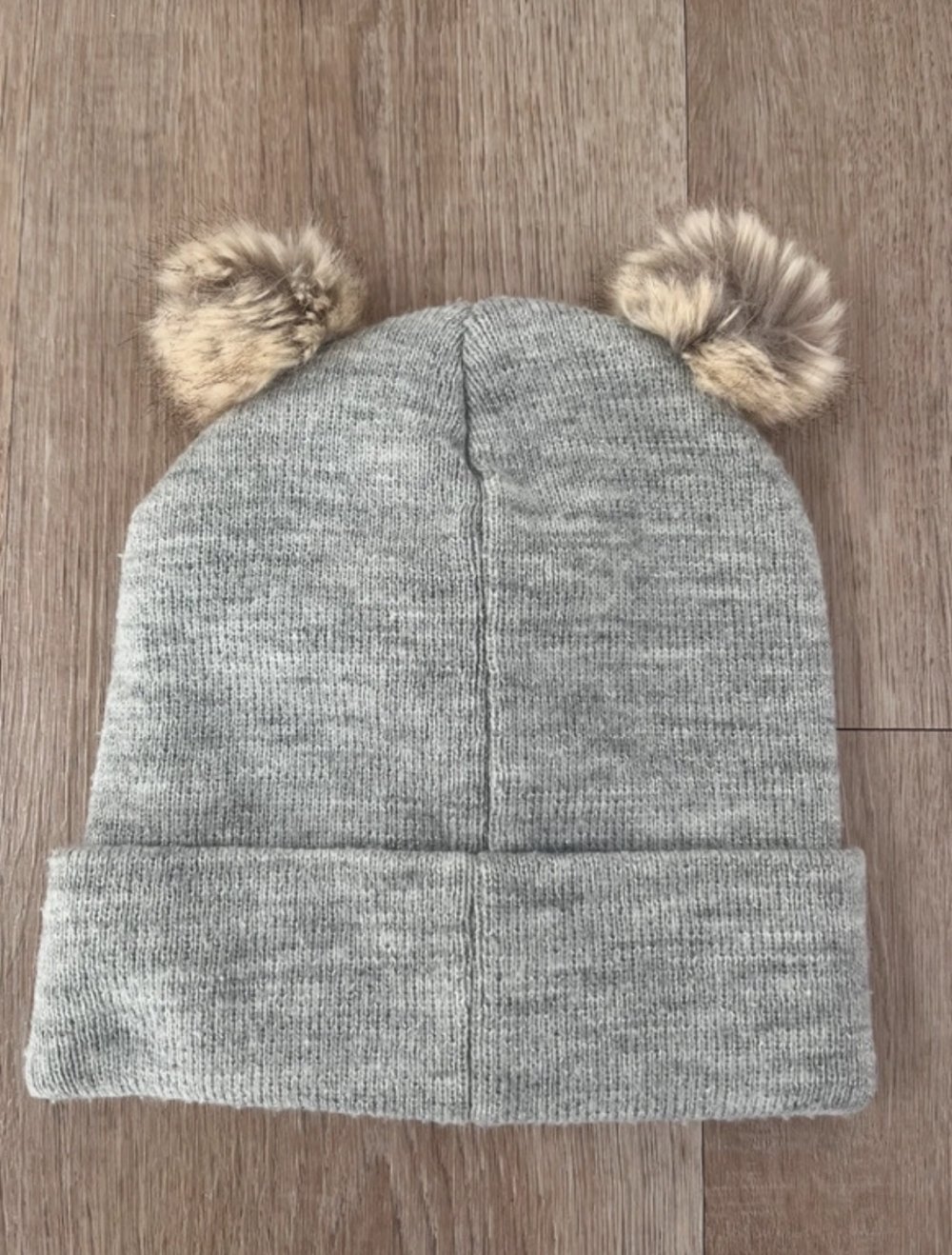 Mütze Kopfbedeckung H&M grau Teddy mit Gesicht 134/152