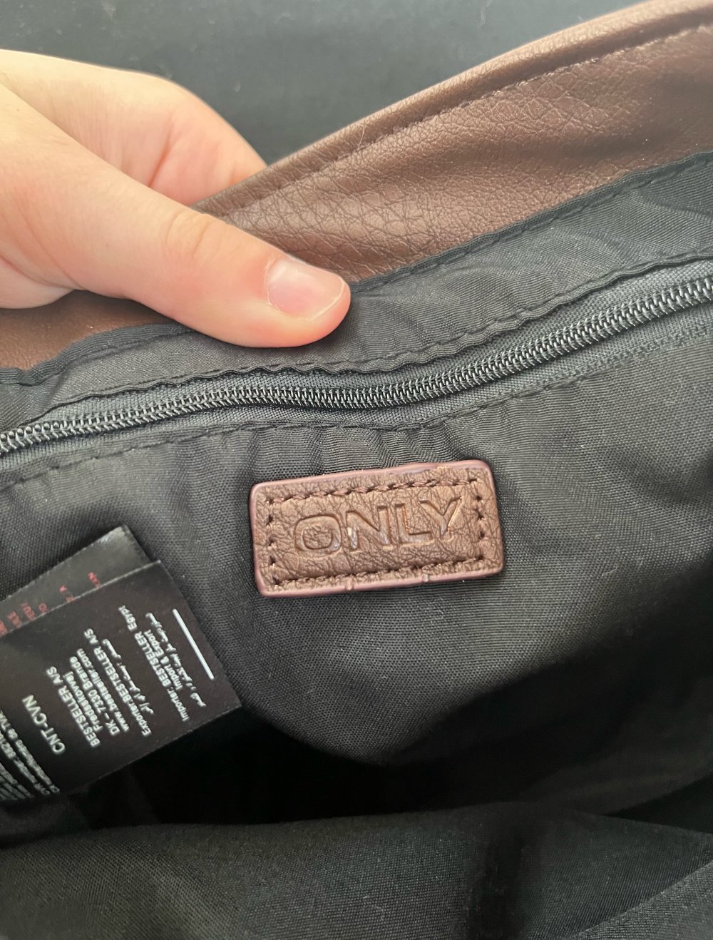 Only Tasche Schultertasche Umhängetasche braun Silber