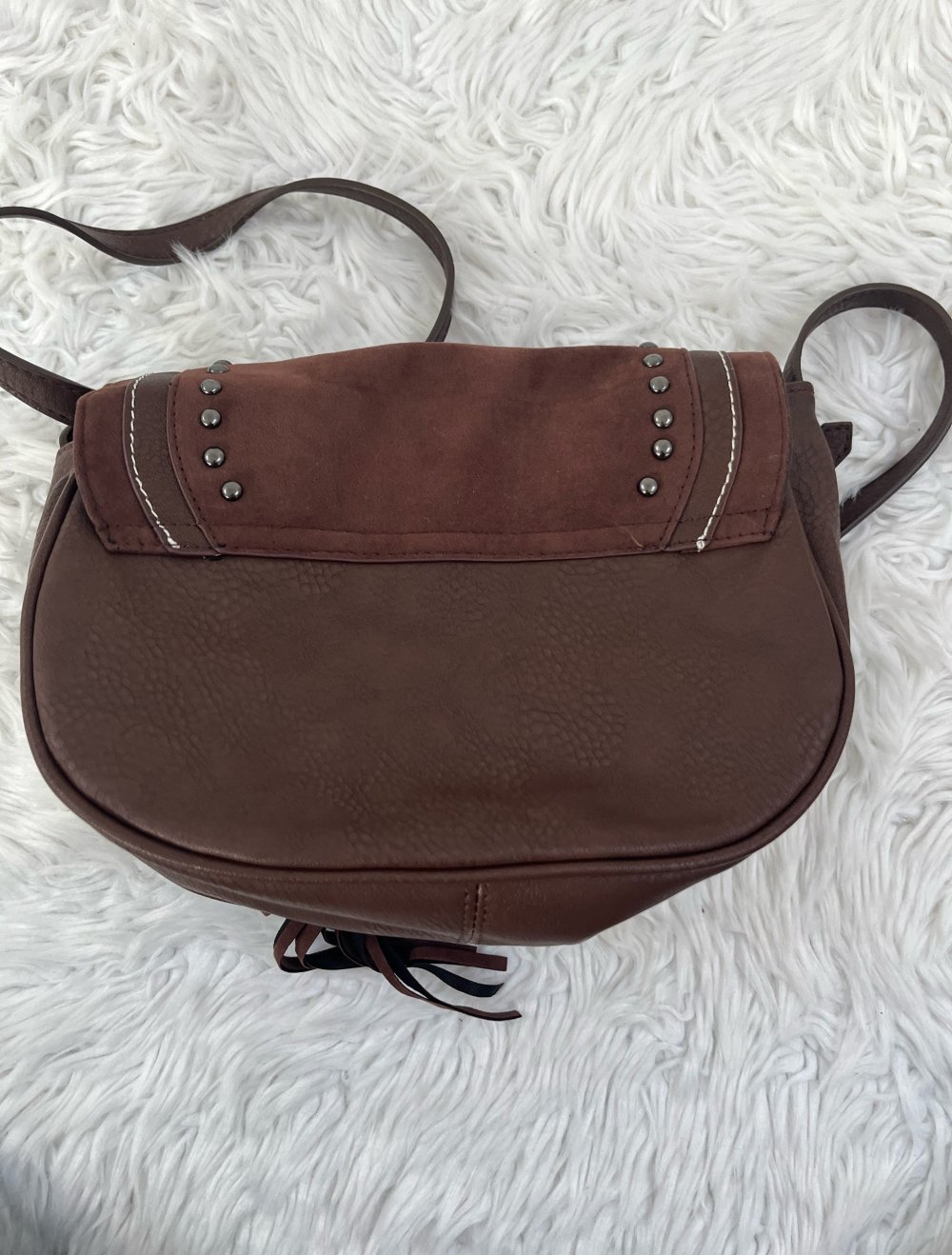 Only Tasche Schultertasche Umhängetasche braun Silber