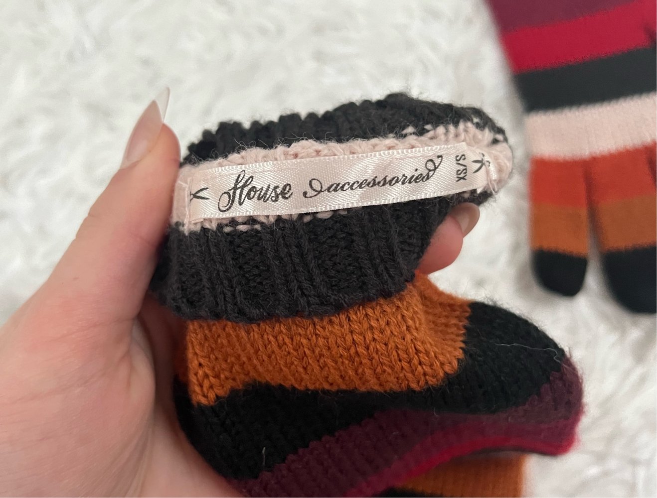 Handschuhe bunt gestreift lang XS/S von House Accessoires