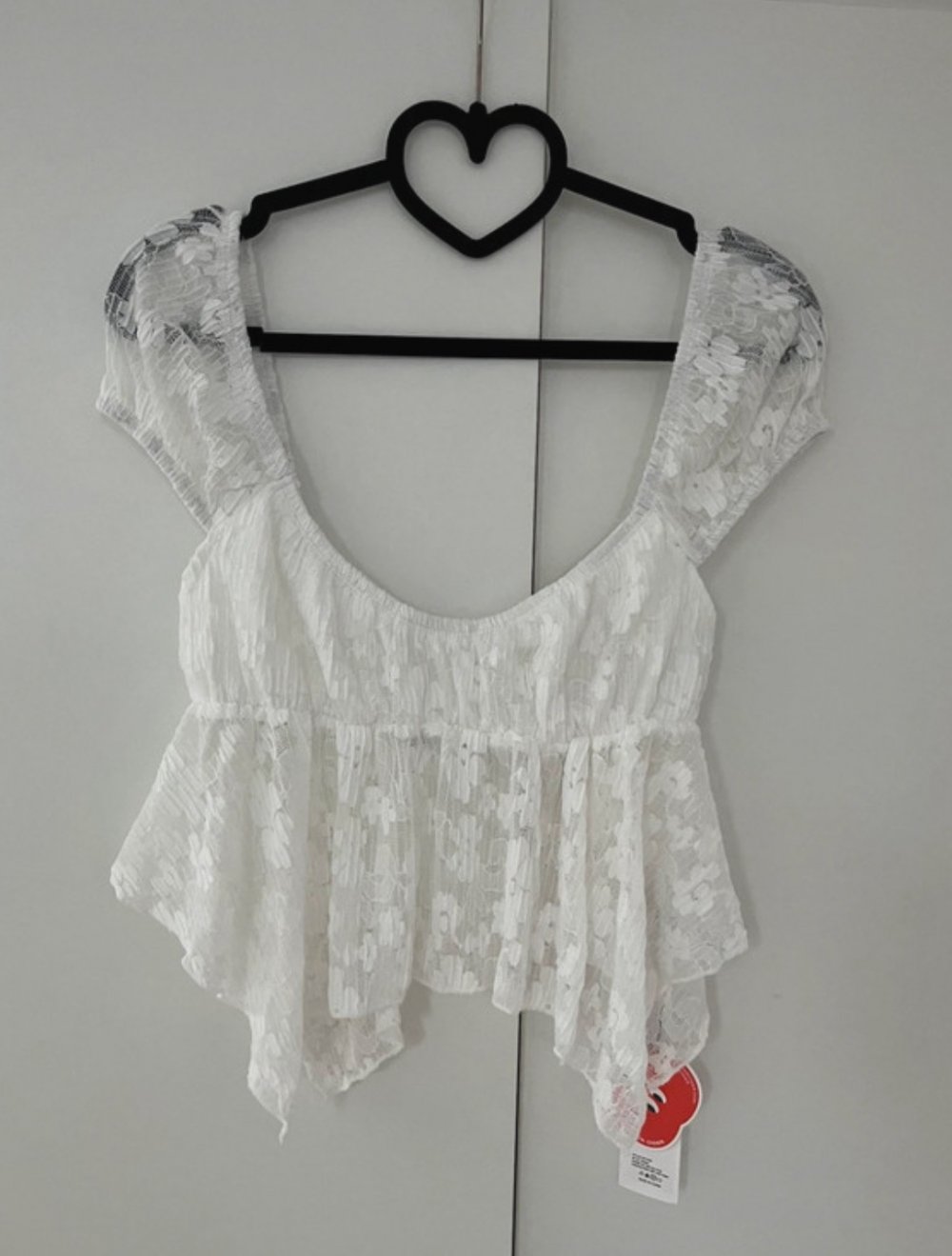 Cider Crop top gestricktes Mesh Blumenmuster neu mit Etikett in M
