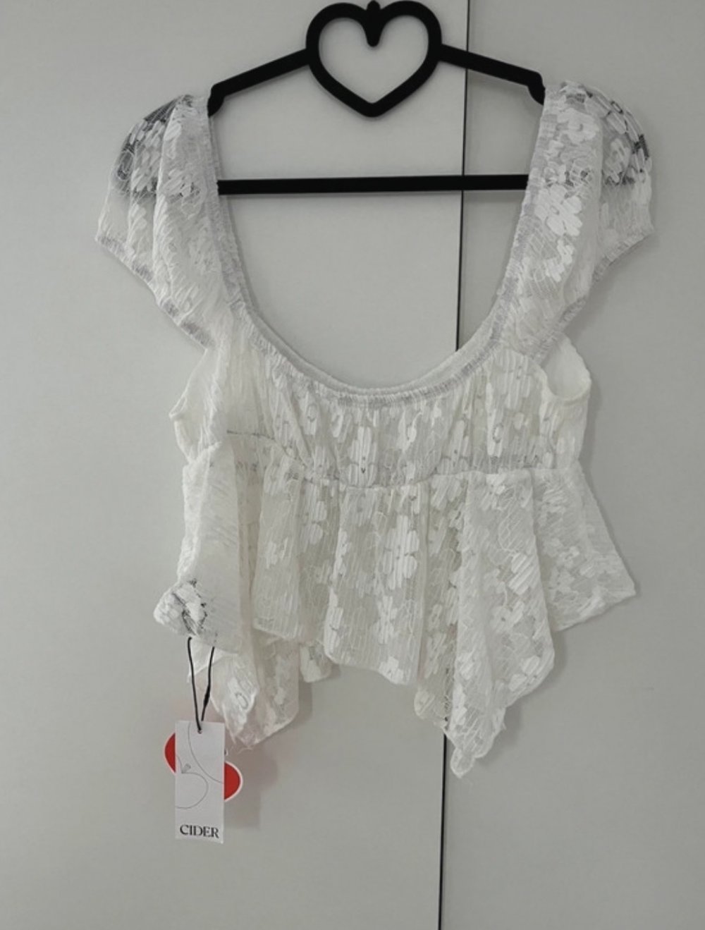 Cider Crop top gestricktes Mesh Blumenmuster neu mit Etikett in M
