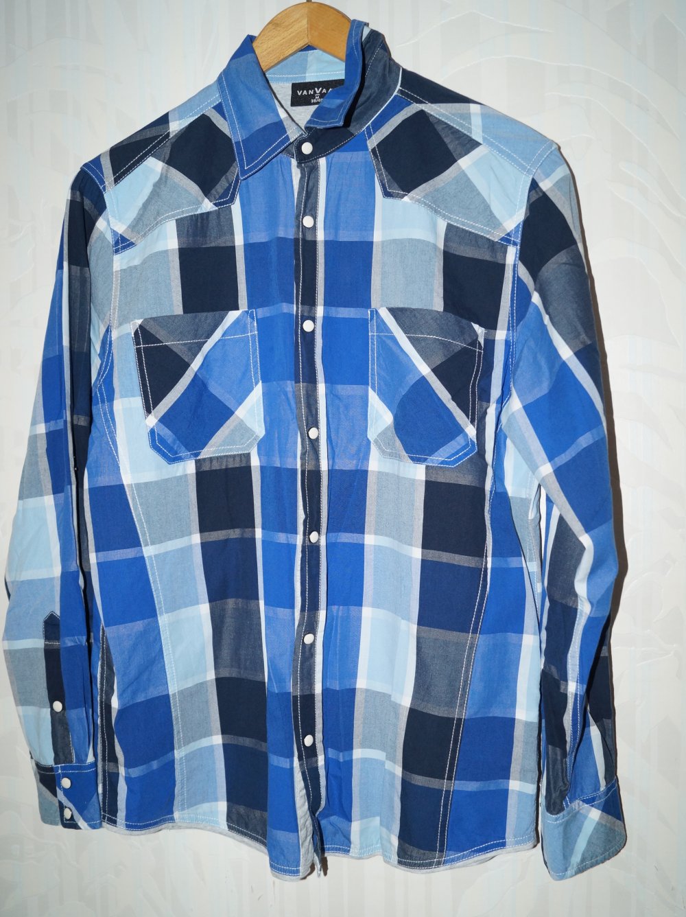 blau kariertes Hemd Gr.M 39/40 van Vaan