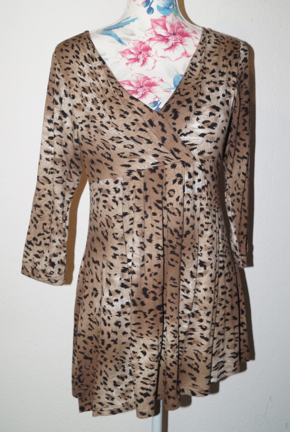 braunes gemustertes Shirt Gr.36/38 Gina Benotti