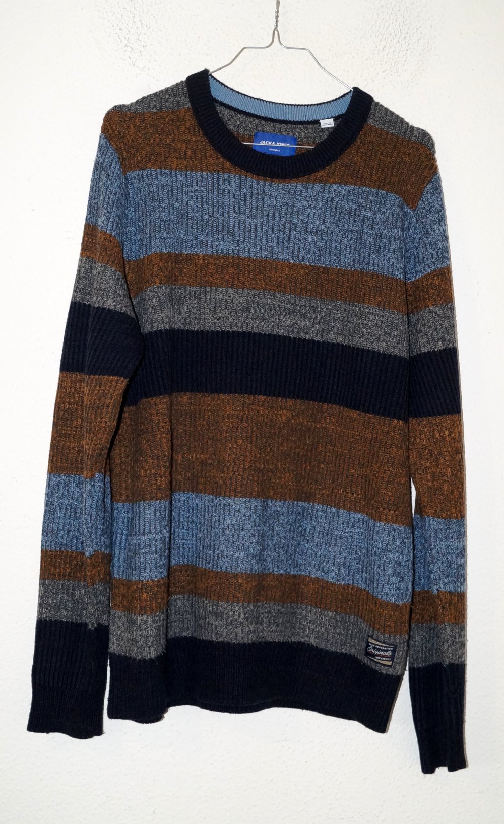 blau braun gestreifter Pullover Gr.M Jack & Jones