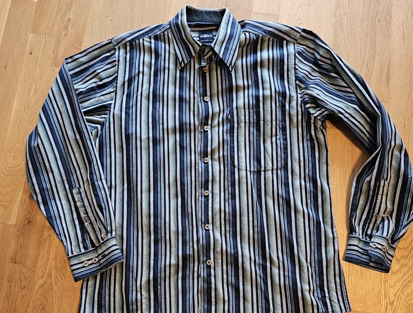 Grün-blau-grau-gestreiftes Hemd von Engbers Gr. L