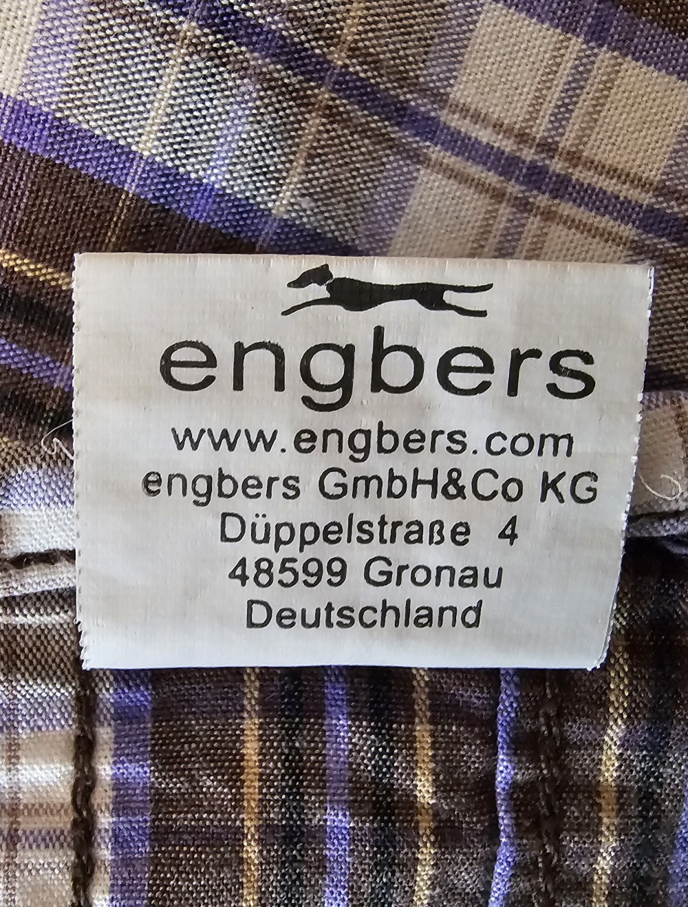 Lila-gelb-weiß-gemustertes Hemd von Engbers Gr. L