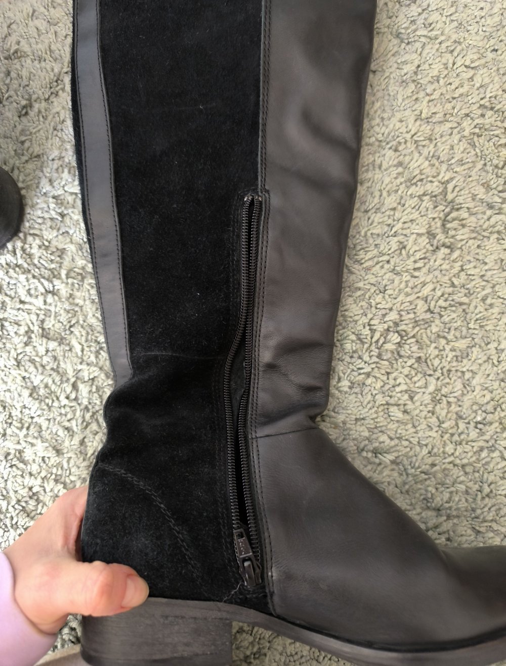 Lederstiefel knie hoch in gr 37