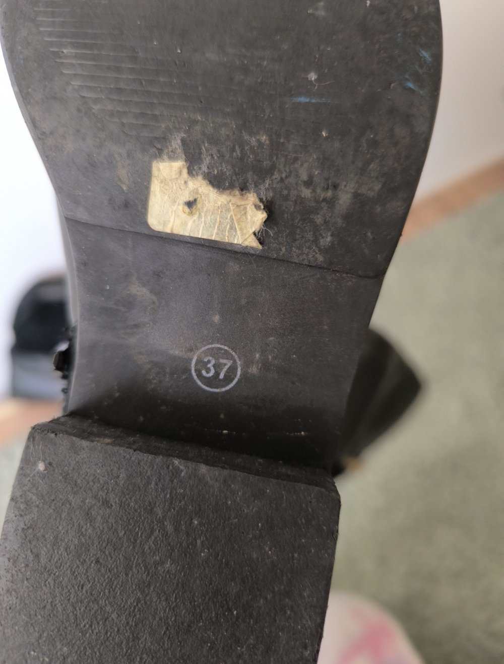 Lederstiefel knie hoch in gr 37