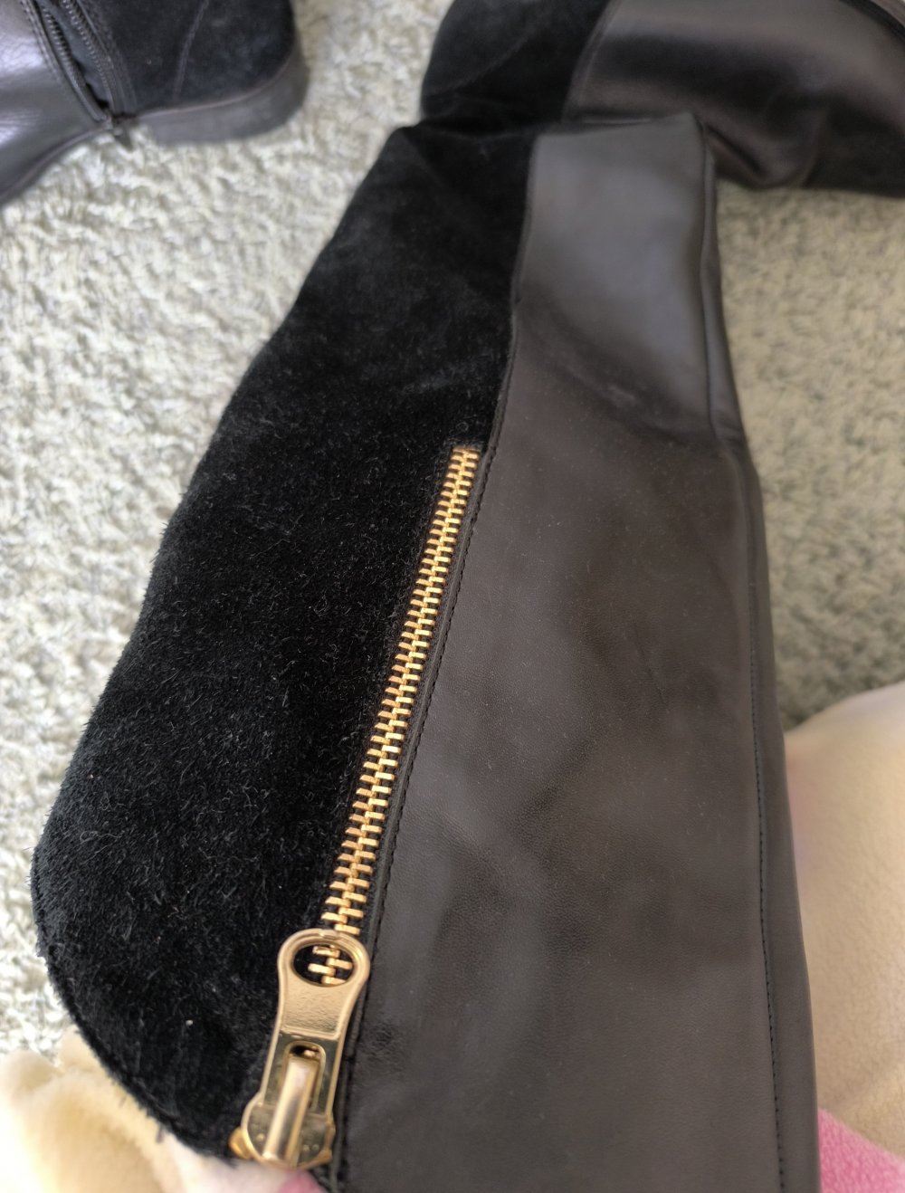 Lederstiefel knie hoch in gr 37