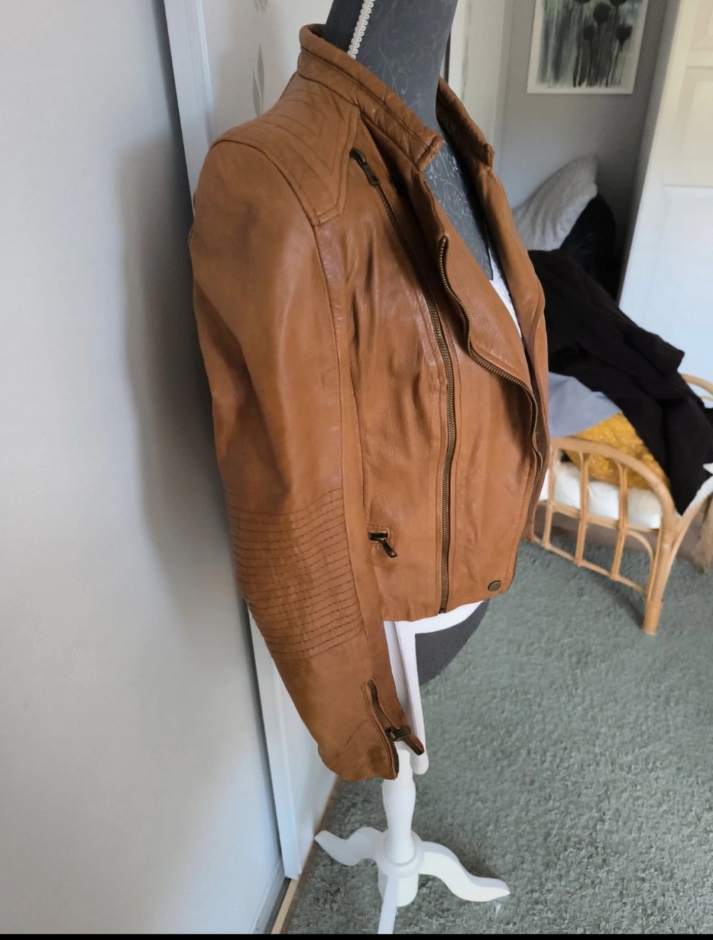 Zara Leder Biker Jacke in gr XS/S