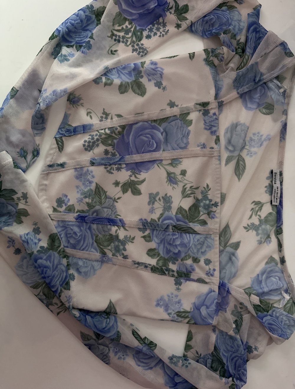 Blaues langarm Top