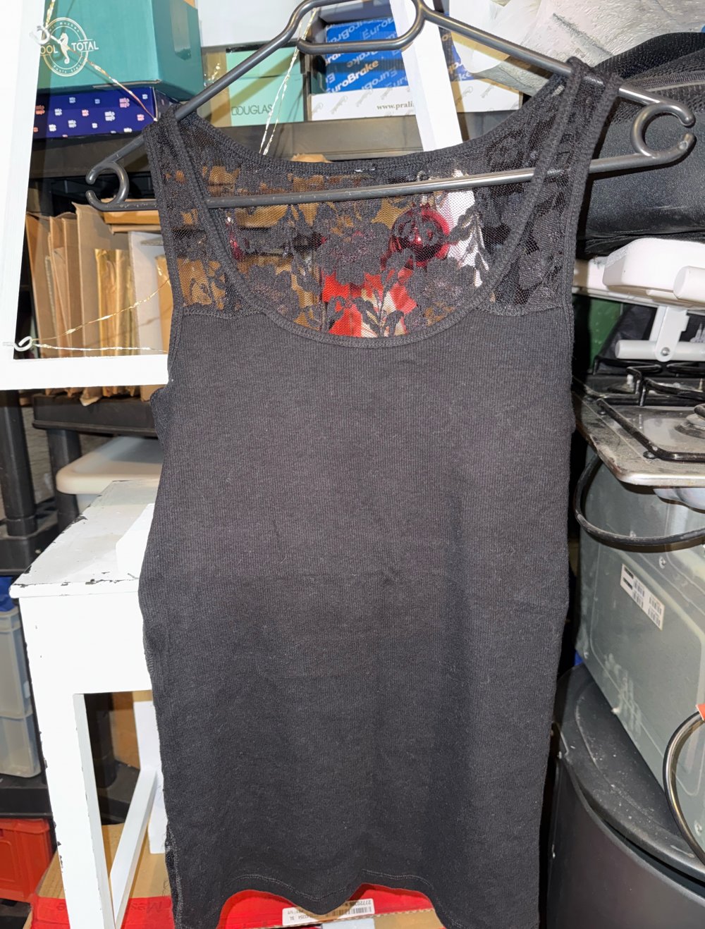 elegantes spitzen top schwarz 36/38