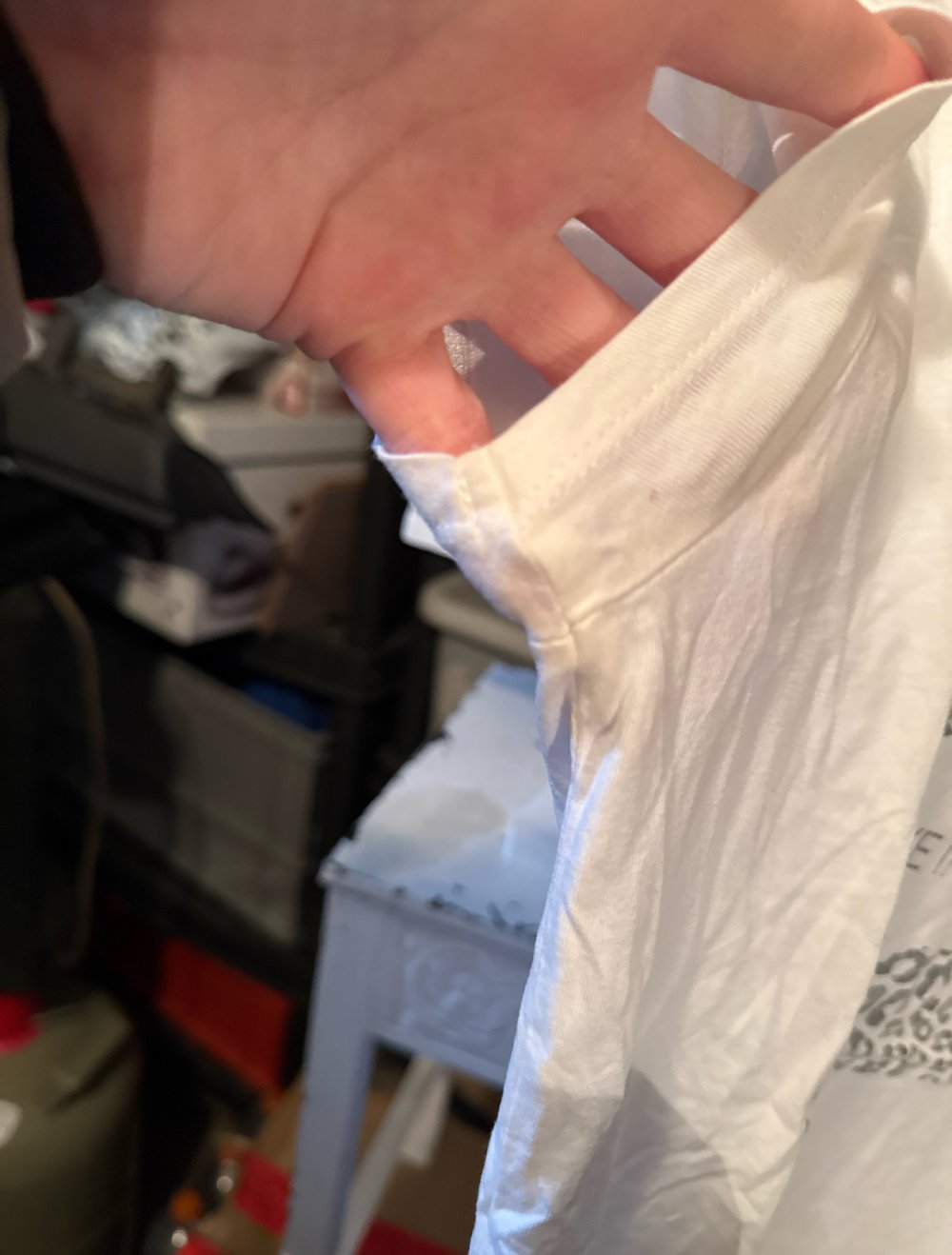 schönes weises bedrucktes tshirt S