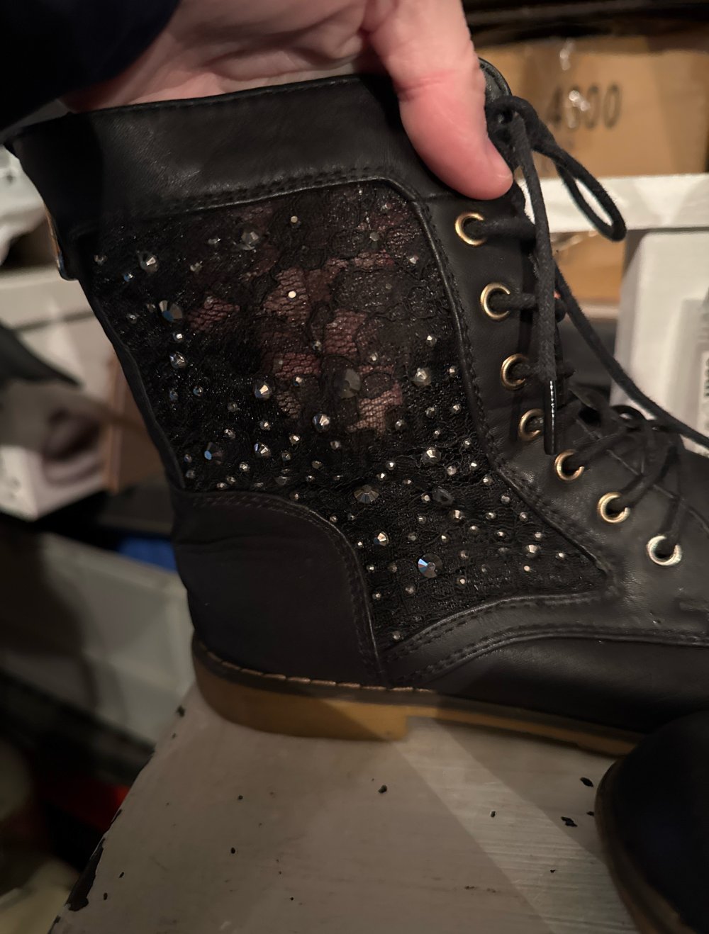 Schöne Strass Stiefeletten 37