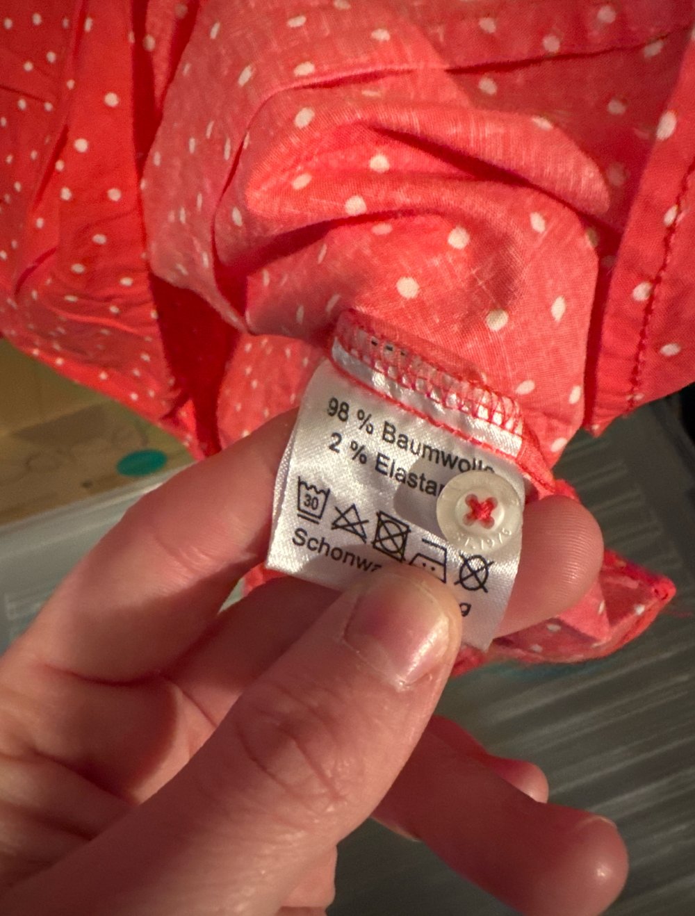 schöne Pink/rot gepunktete Bluse S