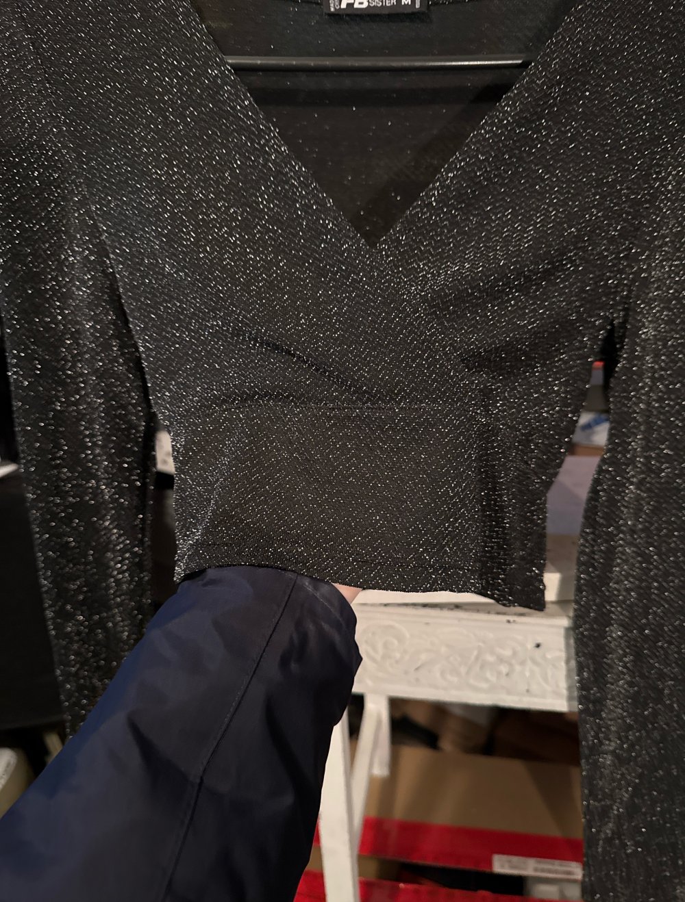 sehr schönes bauchfreies Glitzer Oberteil