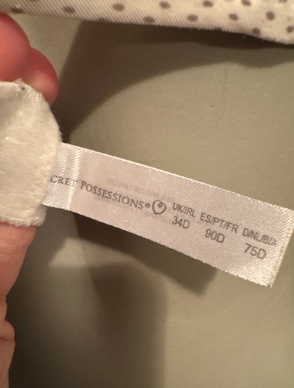 Schöner grau weis gepunkteter bh 80B