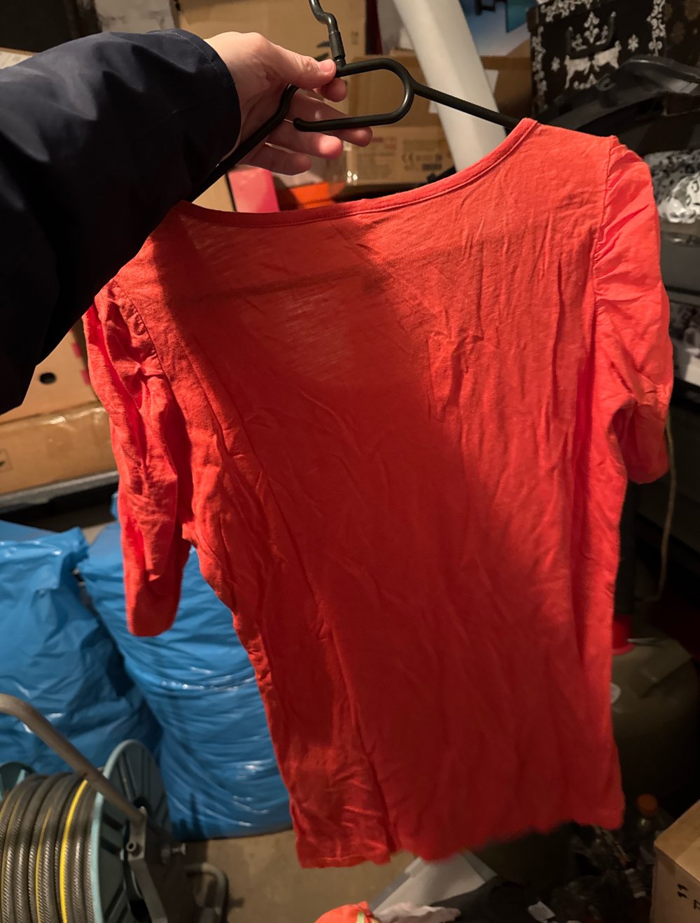 Long Oberteil M orange rot