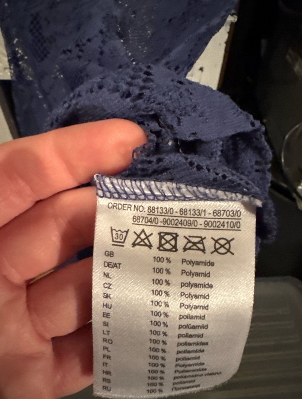 Schönes dunkel blaue Spitzen top M