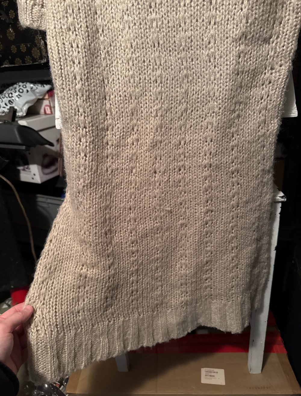 Schönes Beiges Strick Kleid